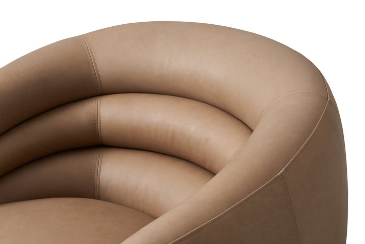 Haynes Leather Swivel Chair by Andrew Martin 