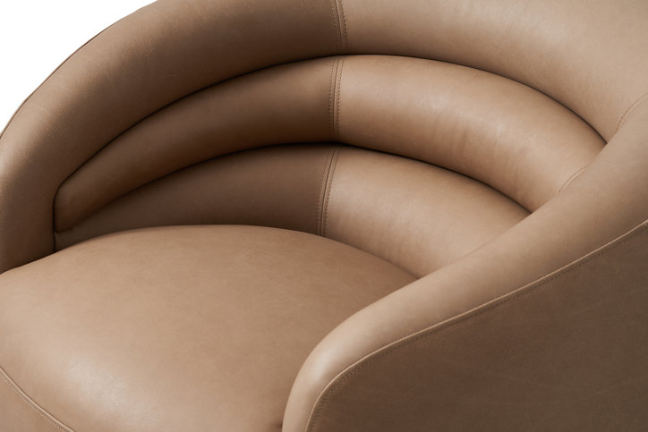 Haynes Leather Swivel Chair by Andrew Martin 