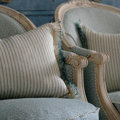 Picket Turquoise Fabric by Andrew Martin 