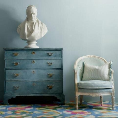 Picket Turquoise Fabric by Andrew Martin 