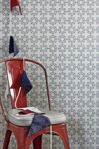 Anchor Tile Red/White/Blue Wallpaper by Barneby Gates 