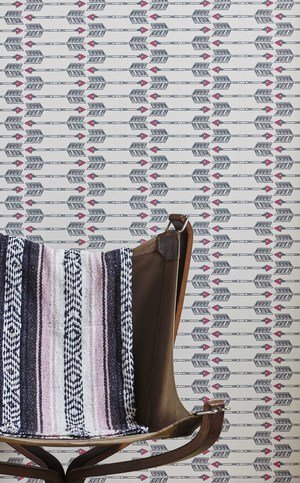 Arrows Charcoal Pink Wallpaper by Barneby Gates