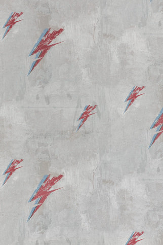 Bolt from Mars Red on Natural Wallpaper by Barneby Gates