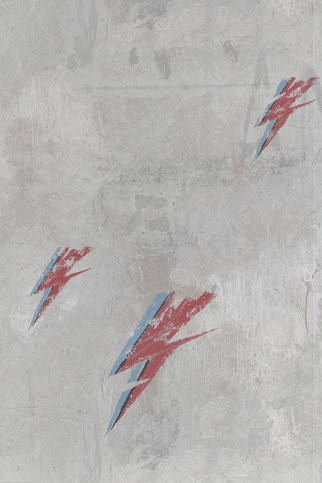 Bolt from Mars Red on Natural Wallpaper by Barneby Gates