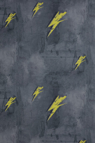 Bolt from Mars Yellow on Charcoal Wallpaper by Barneby Gates