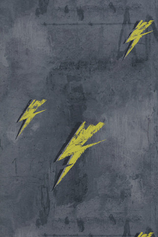 Bolt from Mars Yellow on Charcoal Wallpaper by Barneby Gates