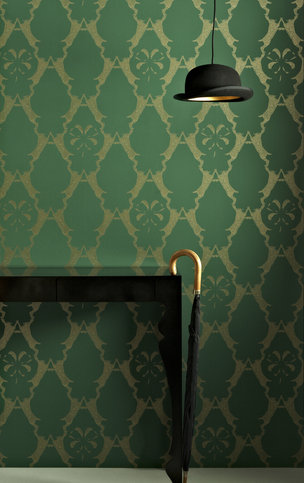 Boxing Hares Billiard Green Wallpaper by Barneby Gates 