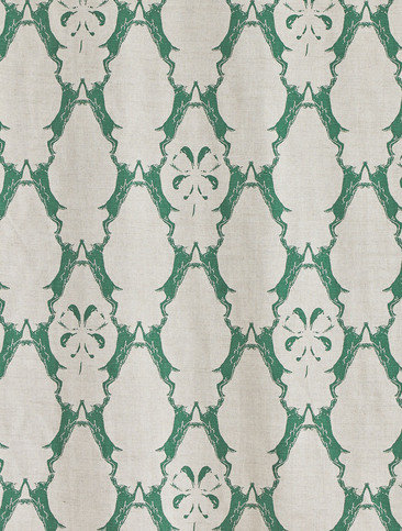 Boxing Hares Green Fabric by Barneby Gates 
