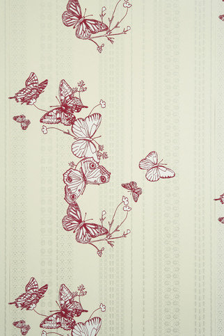 Bugs & Butterflies Raspberry Wallpaper by Barneby Gates
