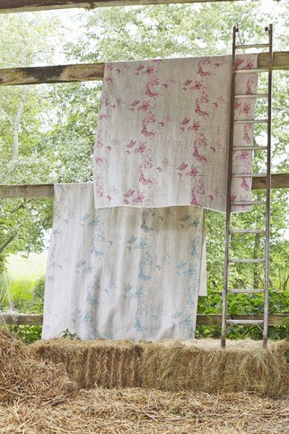 Butterflies Ice Blue Fabric by Barneby Gates