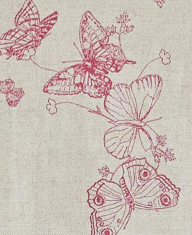 Butterflies Raspberry Fabric by Barneby Gates