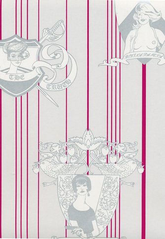 Carpe Noctem Hot Pink / Silver Wallpaper by Barneby Gates