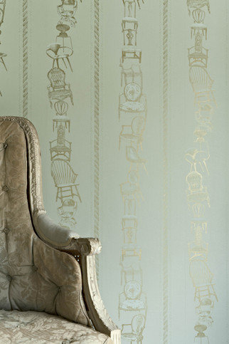 Chairs Eau de Nil Wallpaper by Barneby Gates