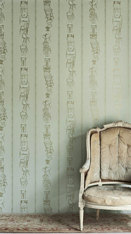 Chairs Eau de Nil Wallpaper by Barneby Gates