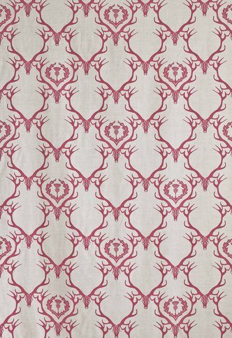 Deer Damask Claret Fabric by Barneby Gates 
