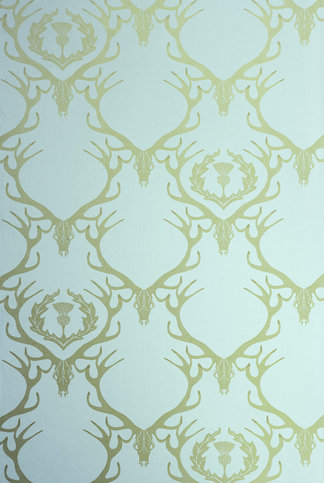 Deer Damask Duck Egg Blue Wallpaper by Barneby Gates 