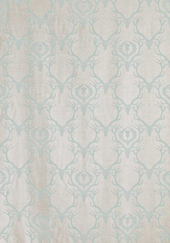 Deer Damask Duck Egg Fabric by Barneby Gates 