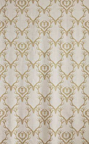 Deer Damask Gold Fabric by Barneby Gates 