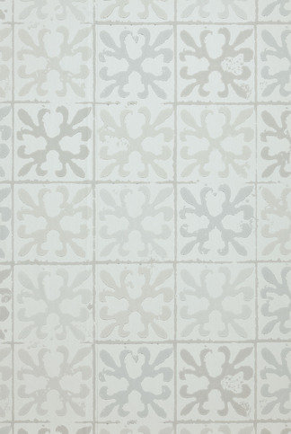 Fleur de Lys Tile Vintage Grey Wallpaper by Barneby Gates