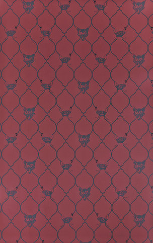 Fox & Hen Brick Wallpaper by Barneby Gates