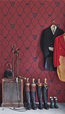 Fox & Hen Brick Wallpaper by Barneby Gates
