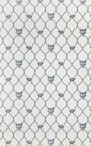 Fox & Hen Charcoal on Parchment Wallpaper by Barneby Gates