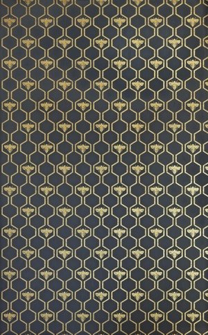 Honey Bee Gold on Charcoal Wallpaper by Barneby Gates 