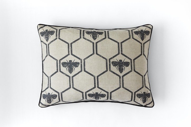Honey Bees Charcoal Cushion by Barneby Gates 