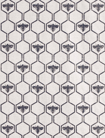 Honey Bees Charcoal Fabric by Barneby Gates 