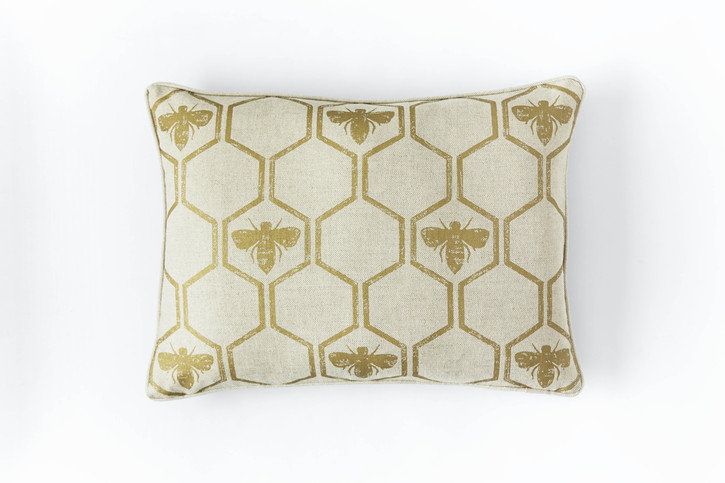 Honey Bees Gold Cushion by Barneby Gates 