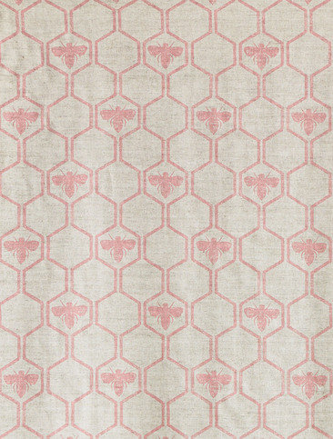 Honey Bees Rose Fabric by Barneby Gates