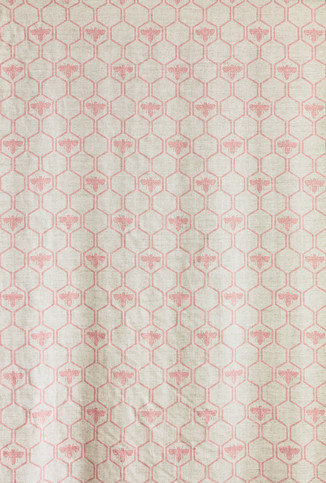 Honey Bees Rose Fabric by Barneby Gates