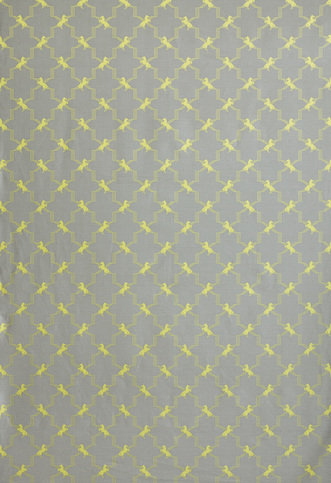 Horse Trellis Acid yellow On Grey Fabric by Barneby Gates 