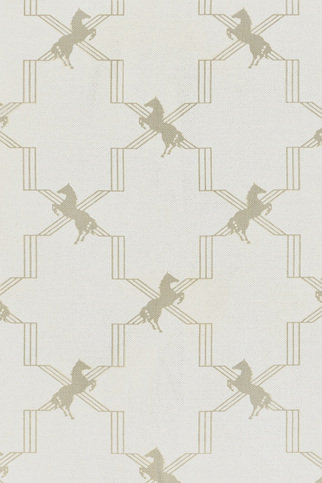 Horse Trellis Metallic Stone Fabric by Barneby Gates 