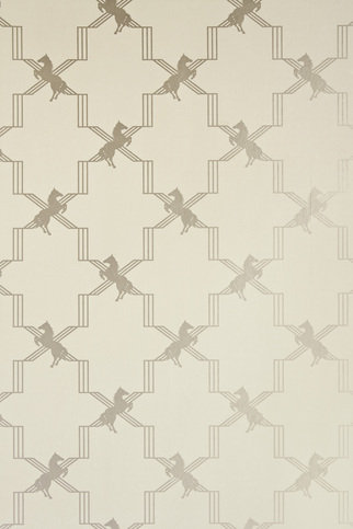 Horse Trellis Metallic Stone Wallpaper by Barneby Gates 