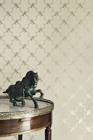 Horse Trellis Metallic Stone Wallpaper by Barneby Gates 
