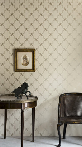 Horse Trellis Metallic Stone Wallpaper by Barneby Gates 