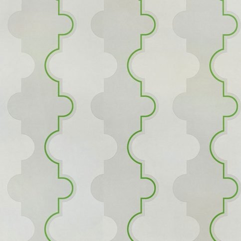 Jigsaw Stripe Green Wallpaper by Barneby Gates