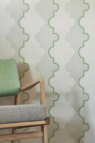 Jigsaw Stripe Green Wallpaper by Barneby Gates