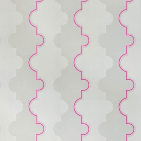 Jigsaw Stripe Pink Wallpaper by Barneby Gates