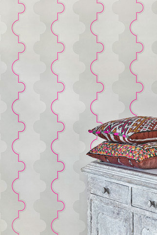 Jigsaw Stripe Pink Wallpaper by Barneby Gates