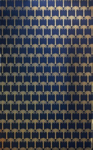 Marrakech Palm Midnight Blue Wallpaper by Barneby Gates