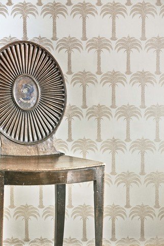 Marrakech Palm Soft Gold Wallpaper by Barneby Gates