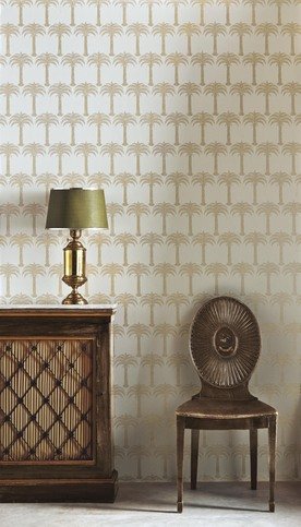 Marrakech Palm Soft Gold Wallpaper by Barneby Gates