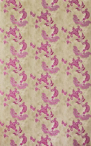 Paisley Hot Pink on Tea Stain Wallpaper by Barneby Gates