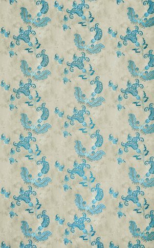 Paisley Turquoise on Old Grey Wallpaper by Barneby Gates