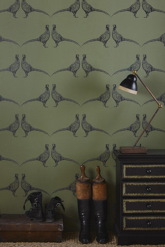 Pheasant Camo Green Wallpaper by Barneby Gates