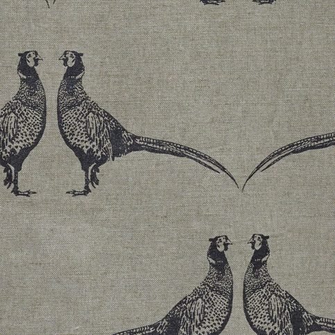 Pheasant Charcoal on Natural Fabric by Barneby Gates