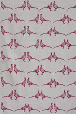 Pheasant Pink on Cream Fabric by Barneby Gates