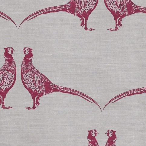 Pheasant Pink on Cream Fabric by Barneby Gates